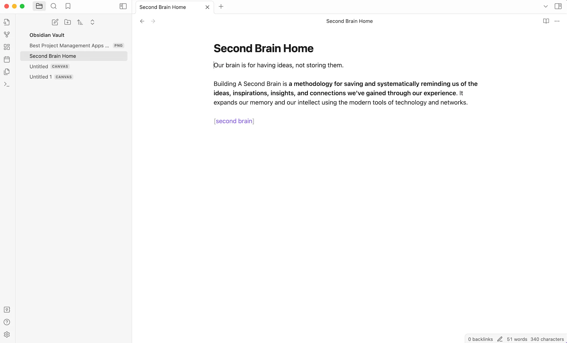 Obsidian Canvas & Notes, Home