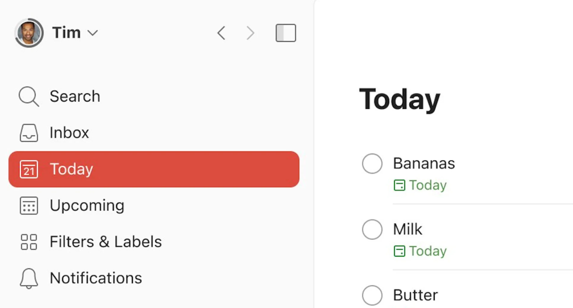 Todoist Sidebar, 2023 Redesign