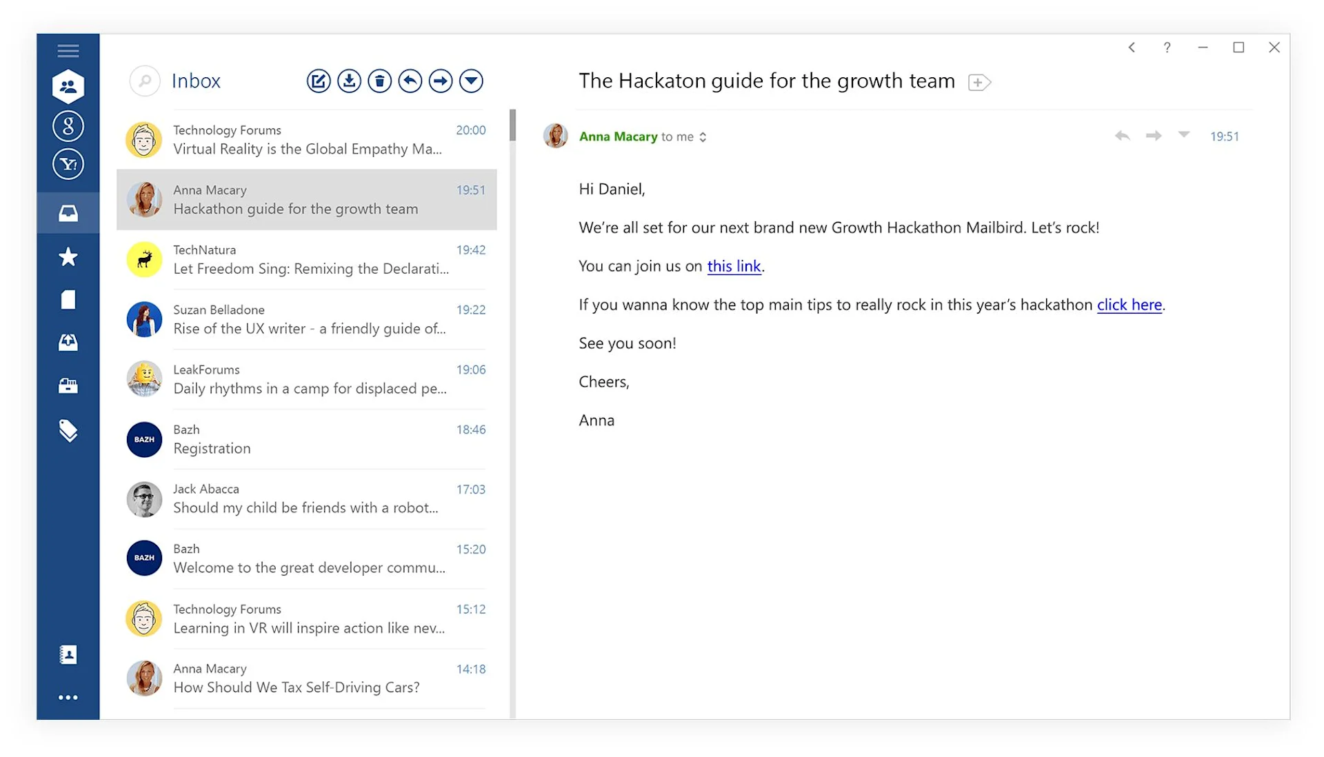 Mailbird email application for Windows Productivity.