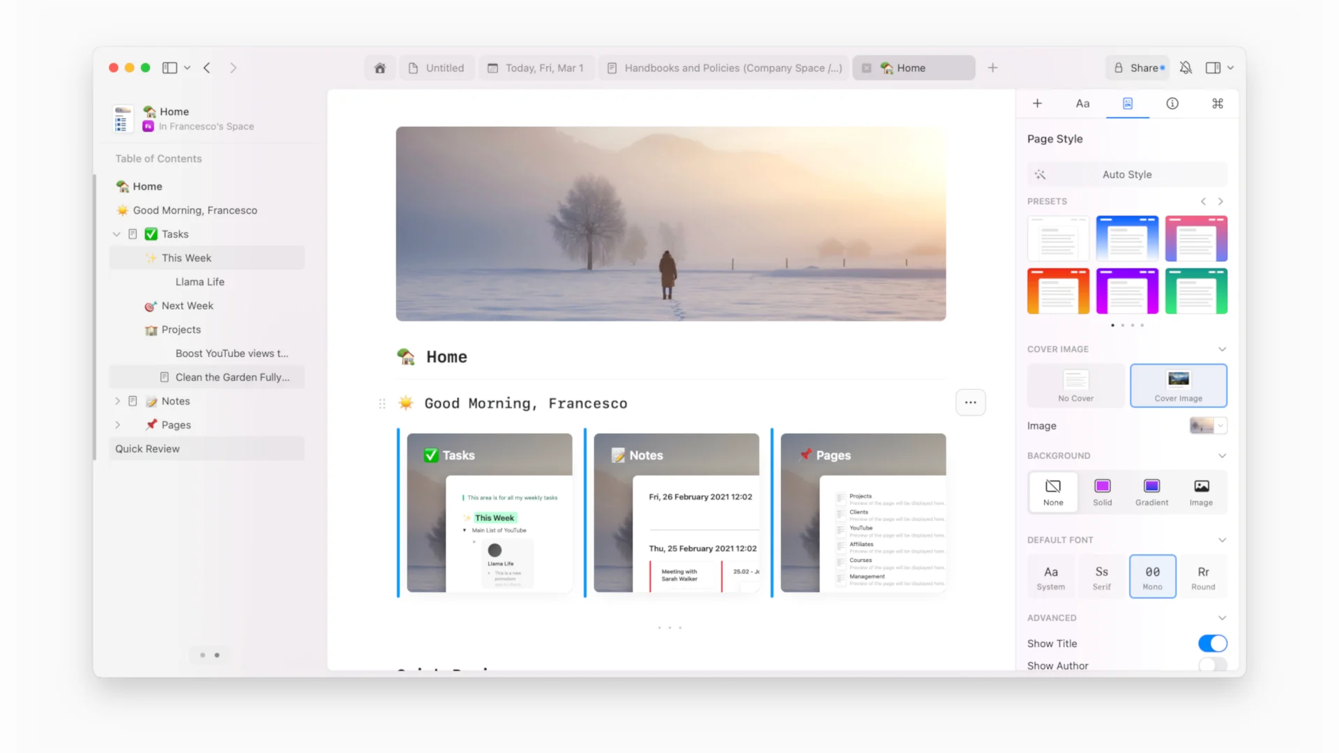 Personal Wiki in Craft Documents