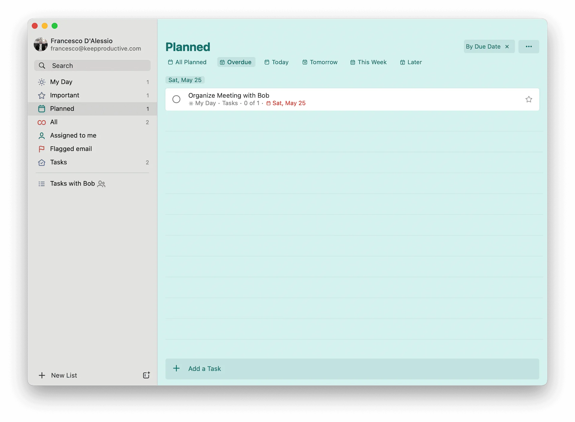 Microsoft To-Do App, All Planned