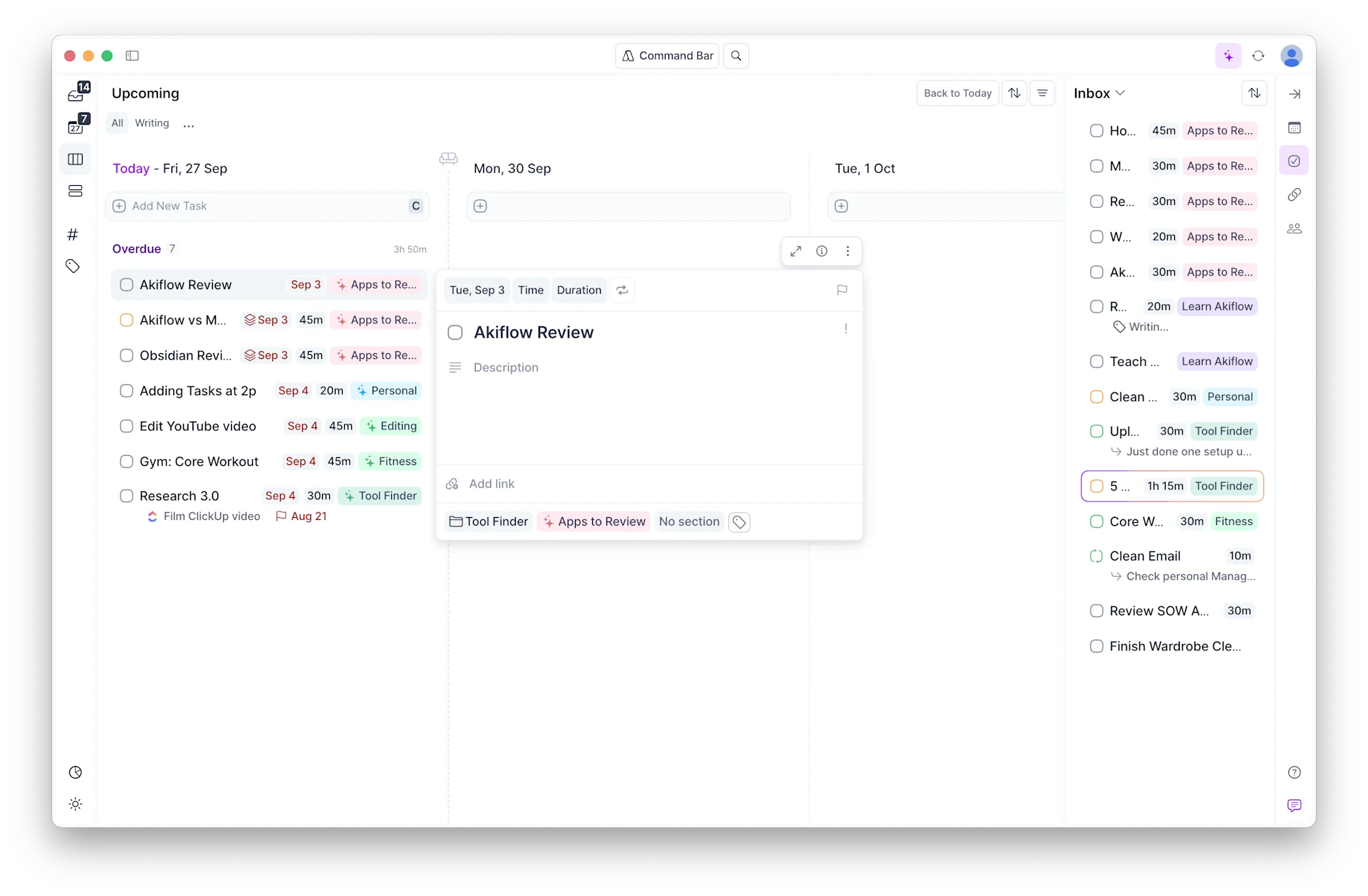 Akiflow Task Management