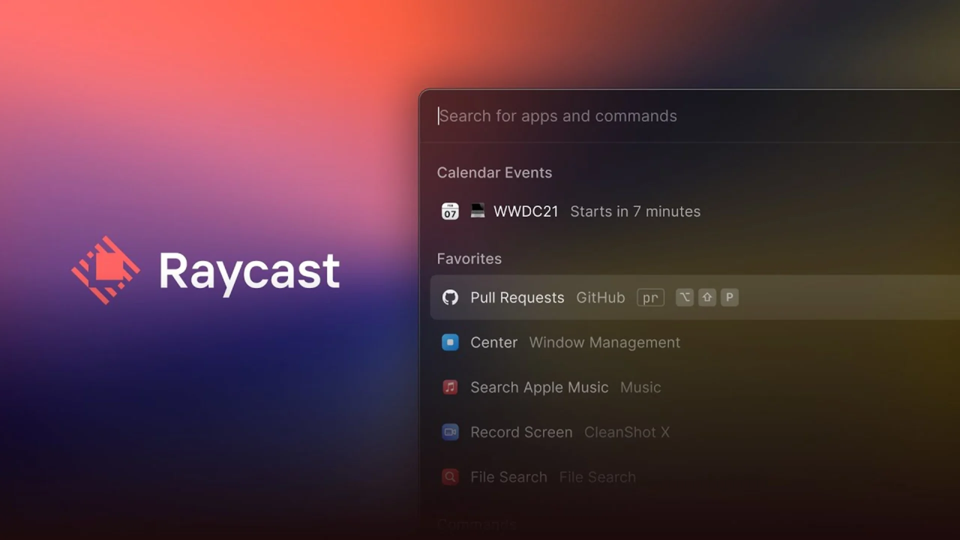Mac Command Bar, Raycast App Demo