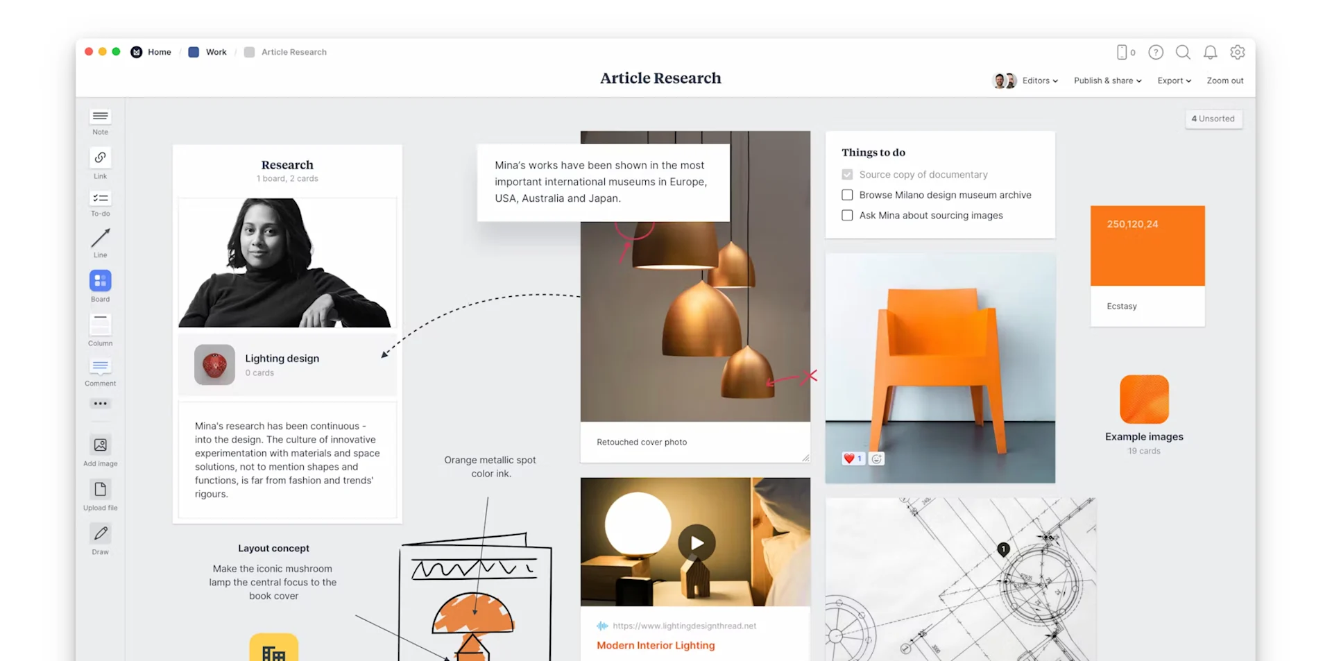 Create Boards in Milanote, Visual Collaboration