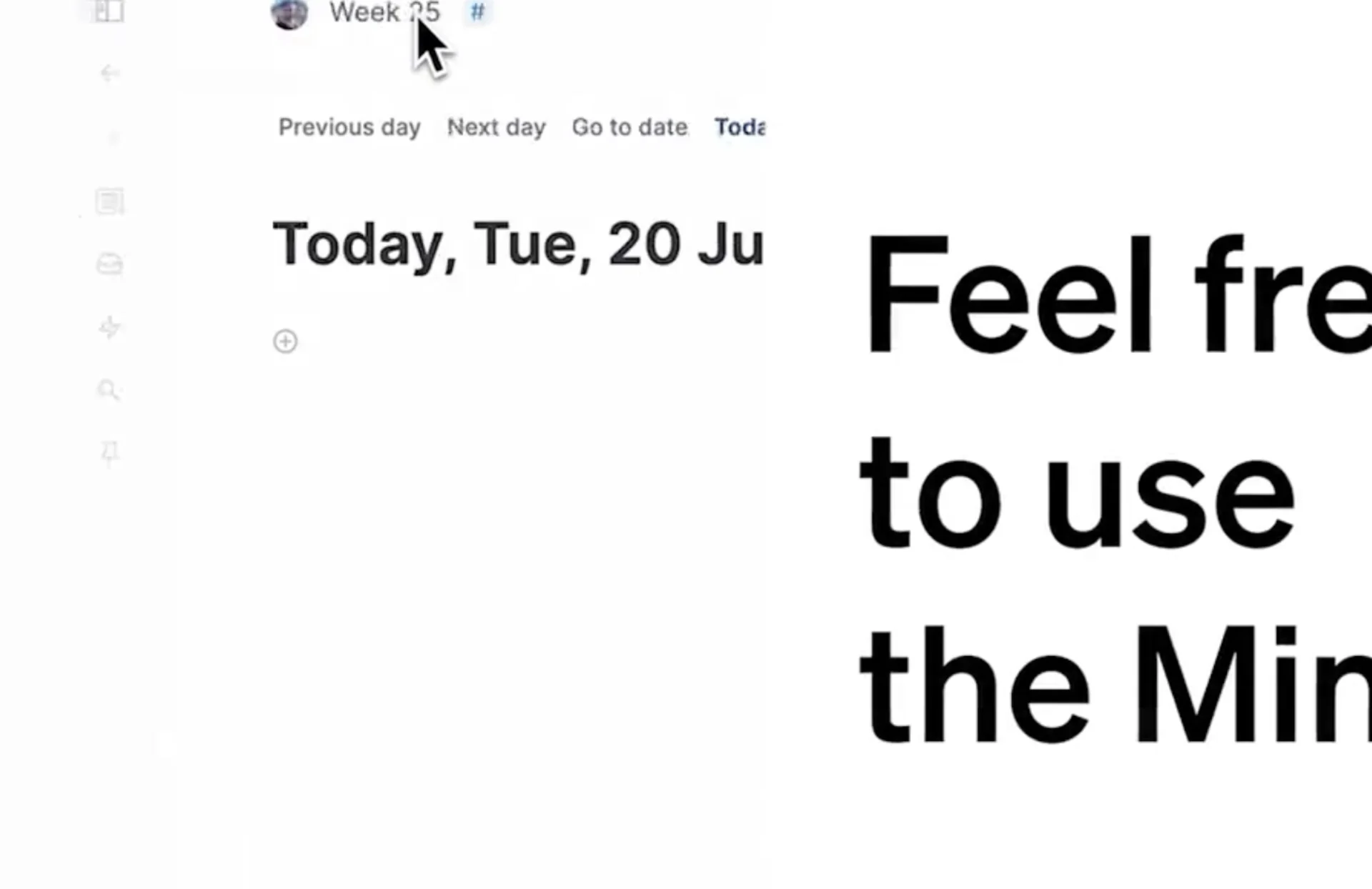 Tana Sidebar, Tucked in Sidebar