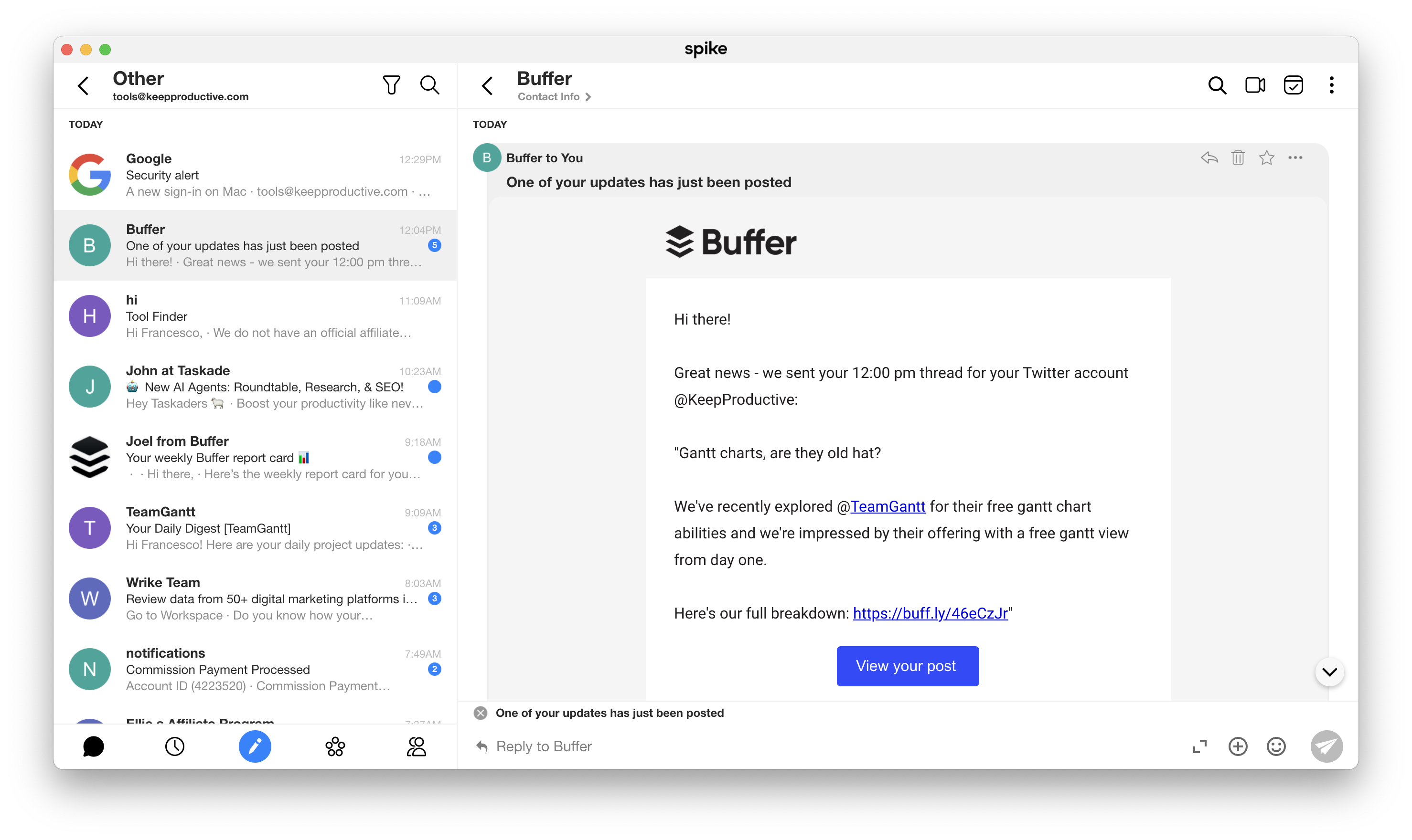 Spike raises $8 million to make your email look like a chat app