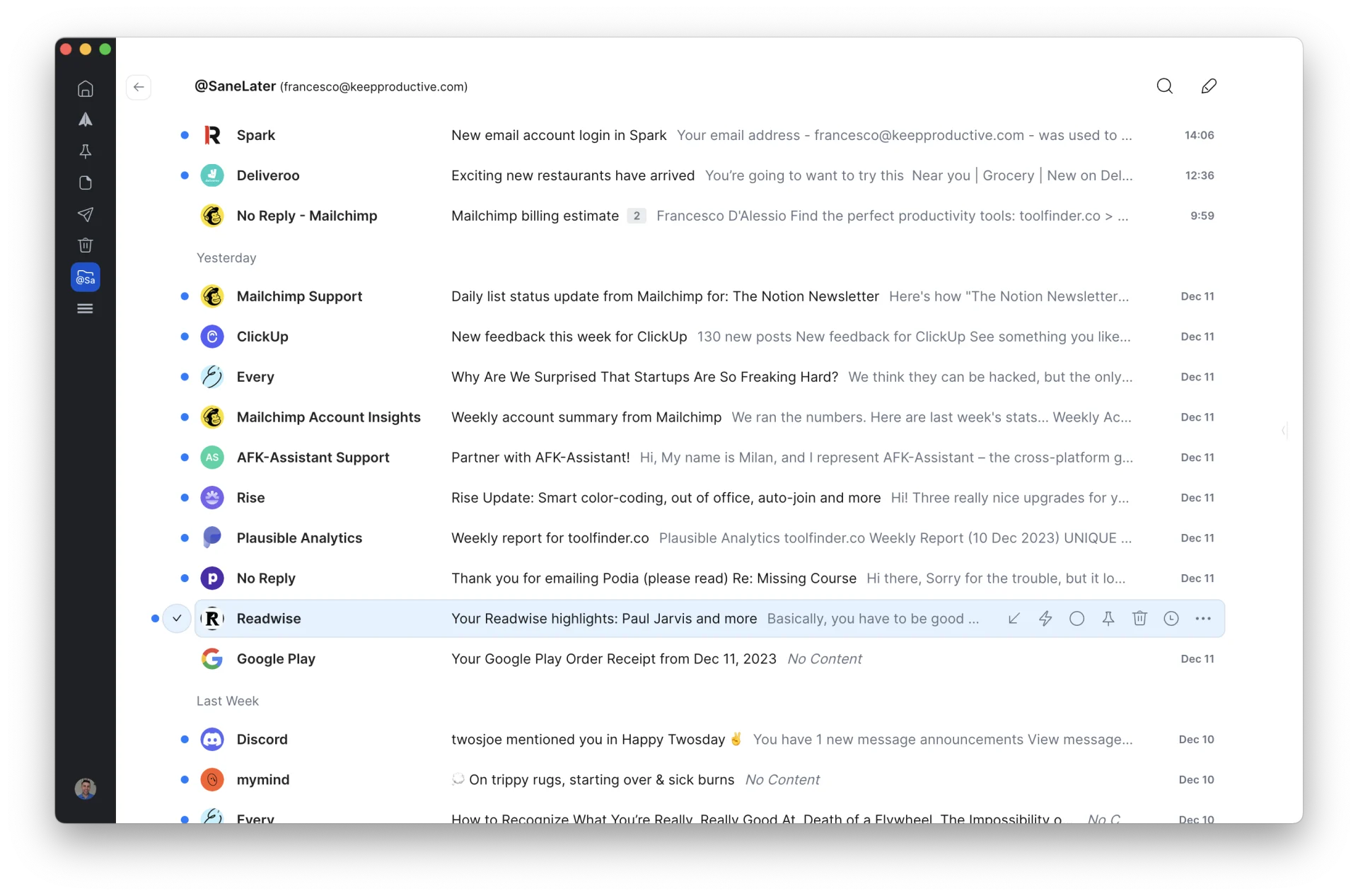 Email Inbox with Spark Mail