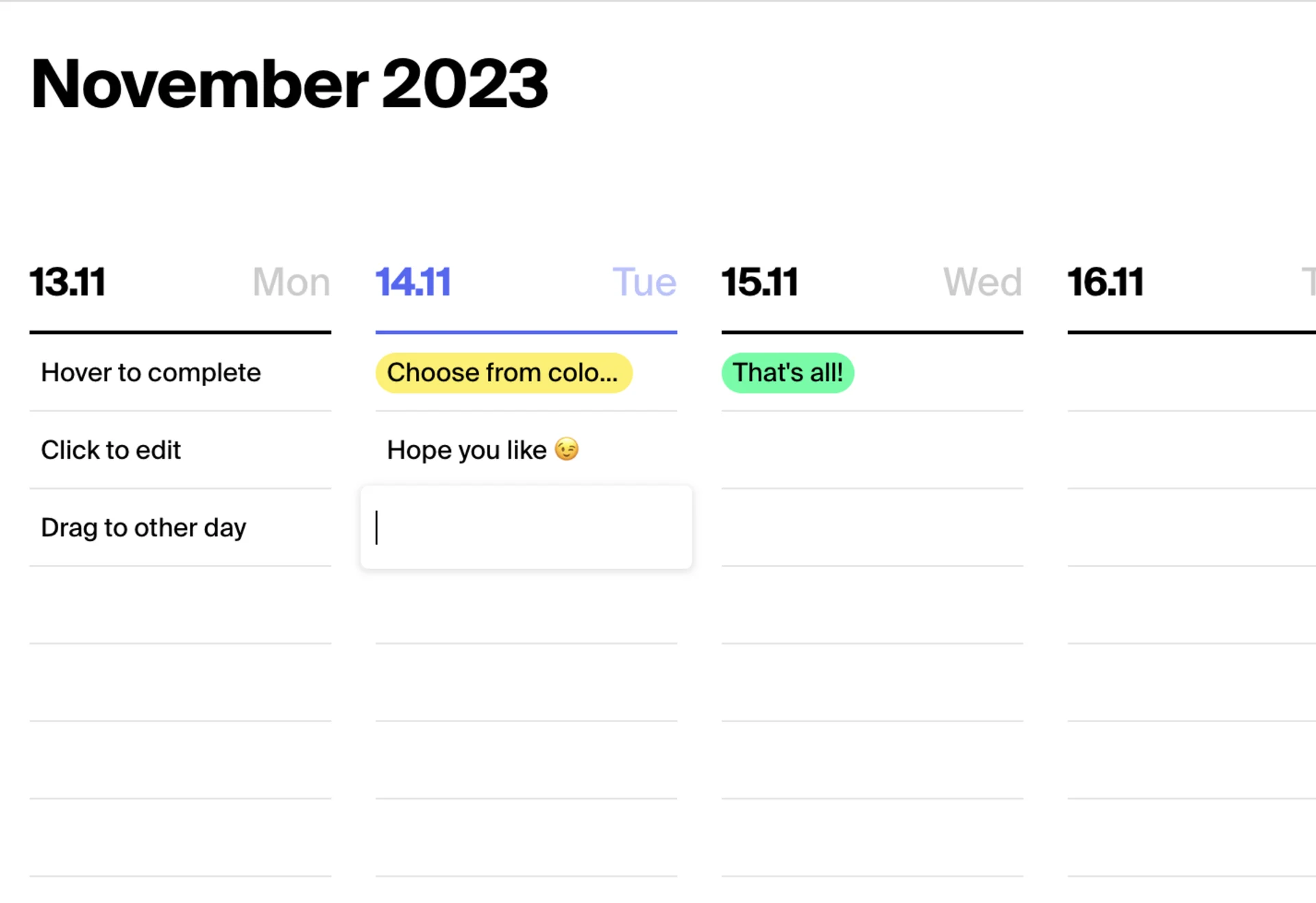 Tweek Calendar App