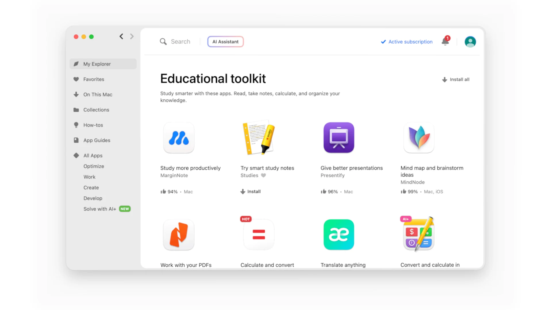 Setapp educational toolkit, tools for education