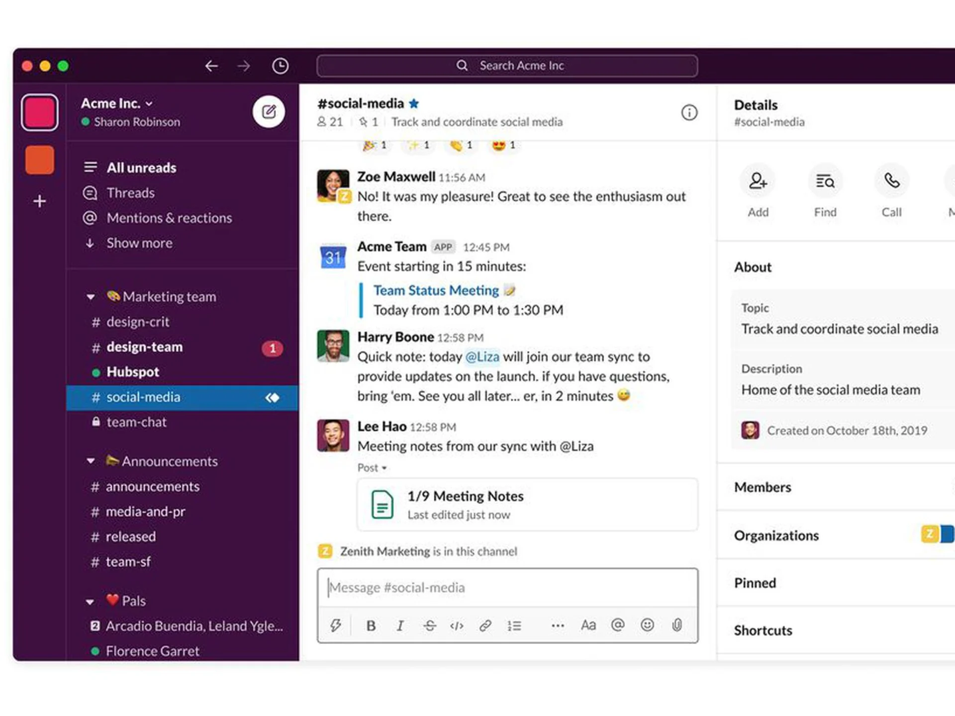 Slack - using Slack Chat