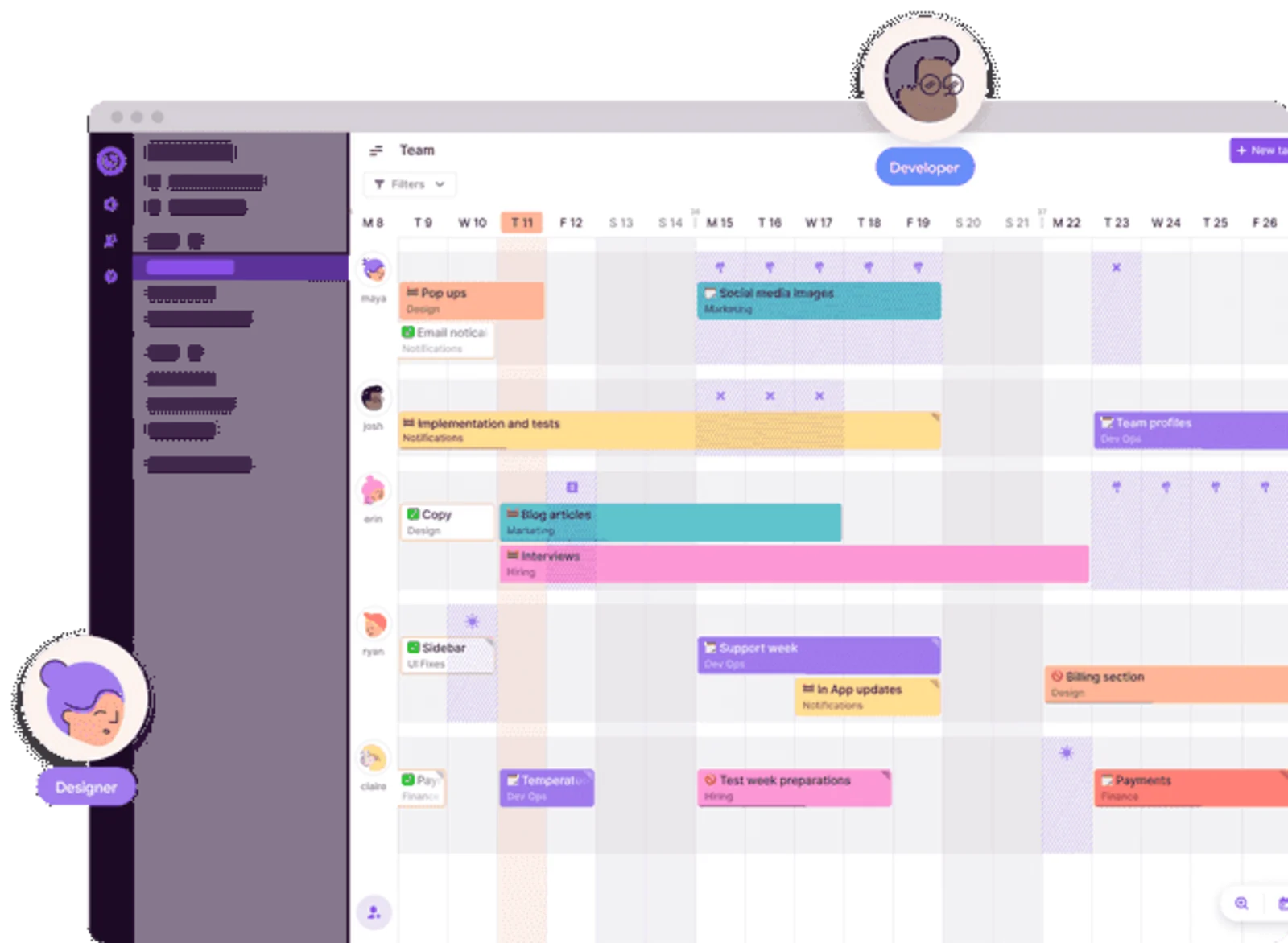 Toggl time tracking software for managing teams and workload.