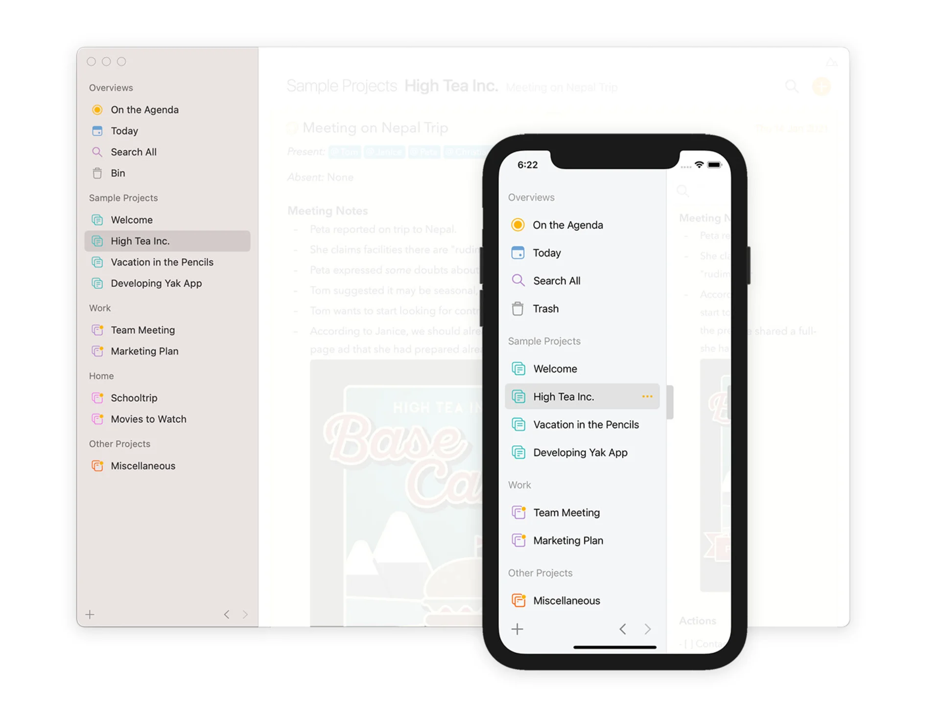 Agenda Notes on iPhone