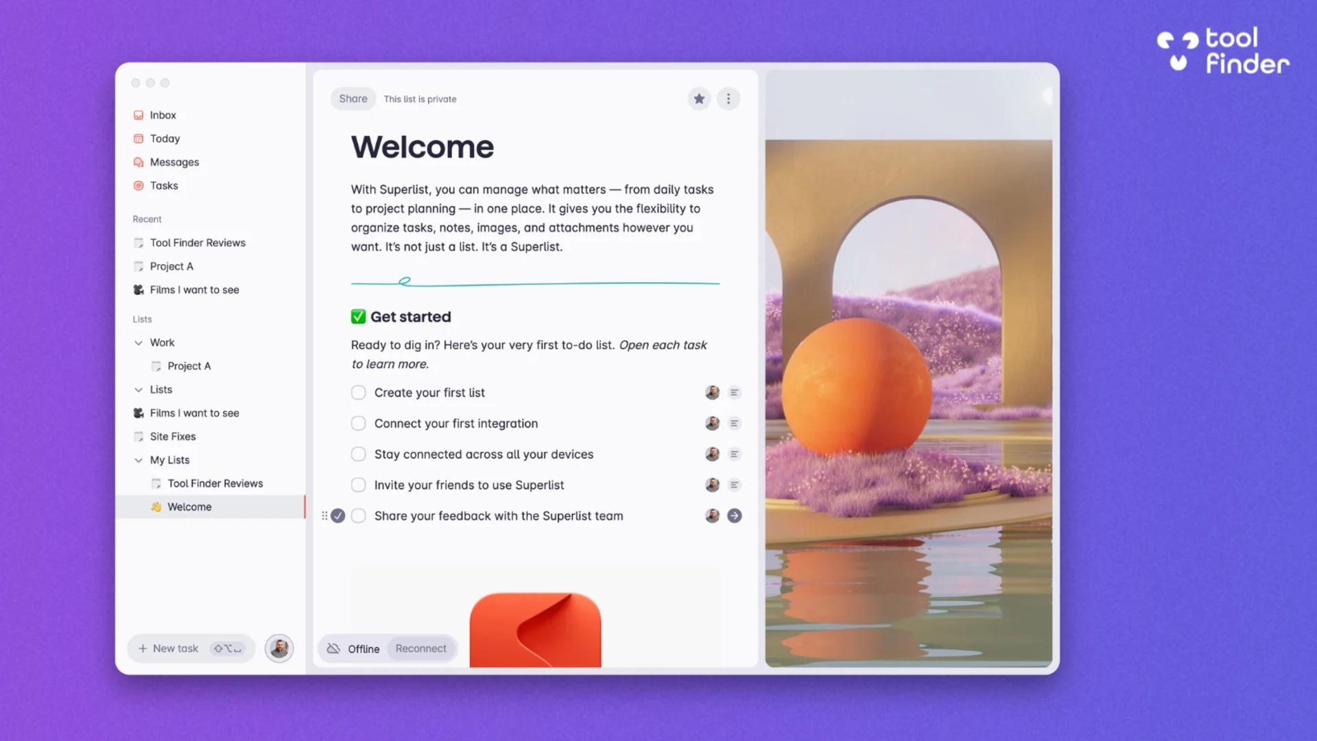 Managing Tasks for your team inside of Superlist, macOS app