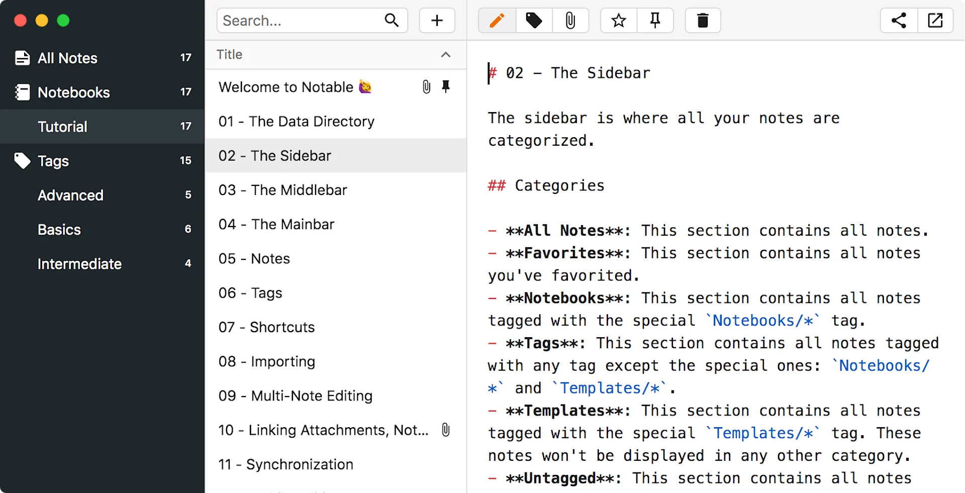 Notable Markdown - App