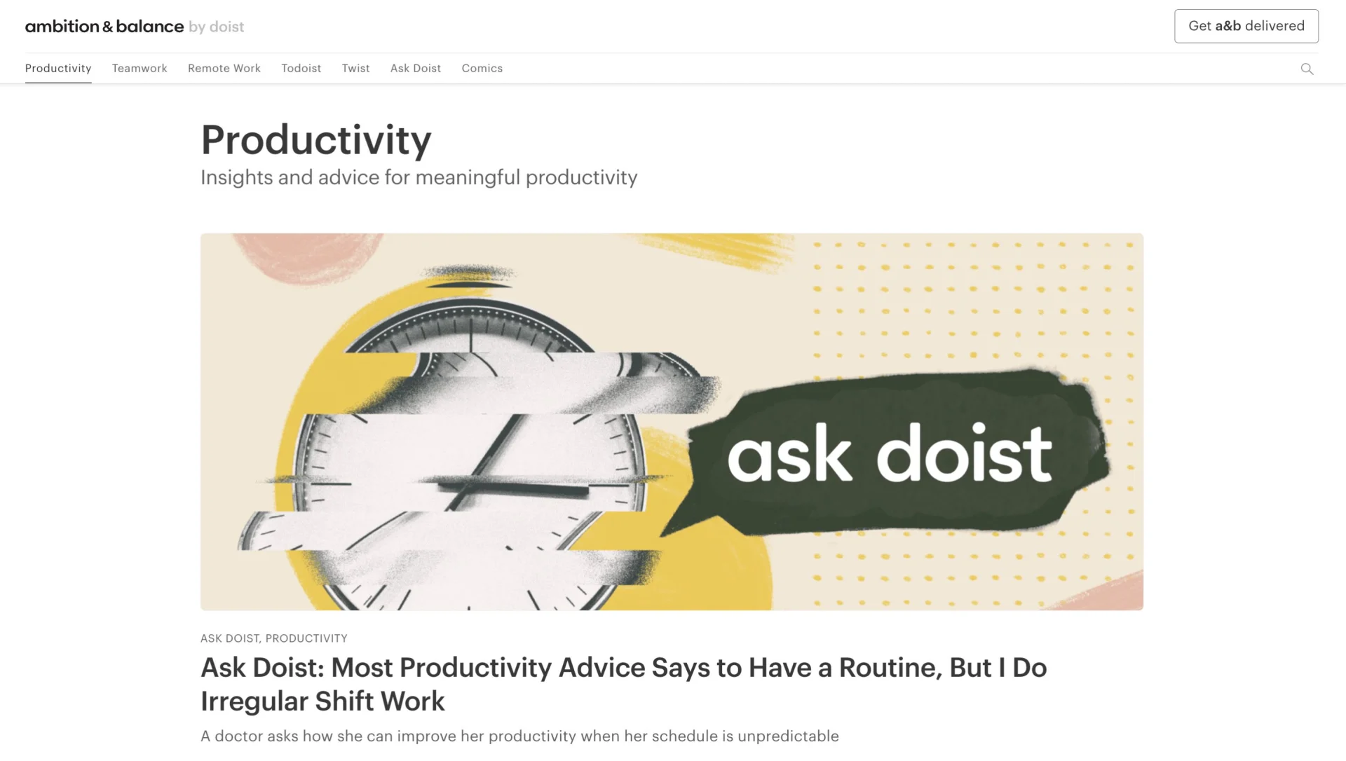 Doist is a productivity blog that answers your questions and shares tips for productivity.