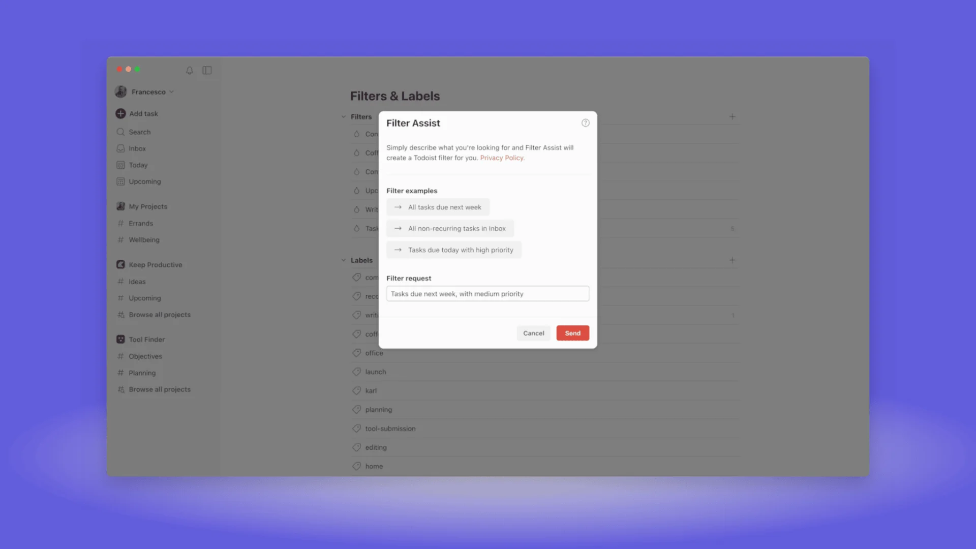 Todoist Filters AI