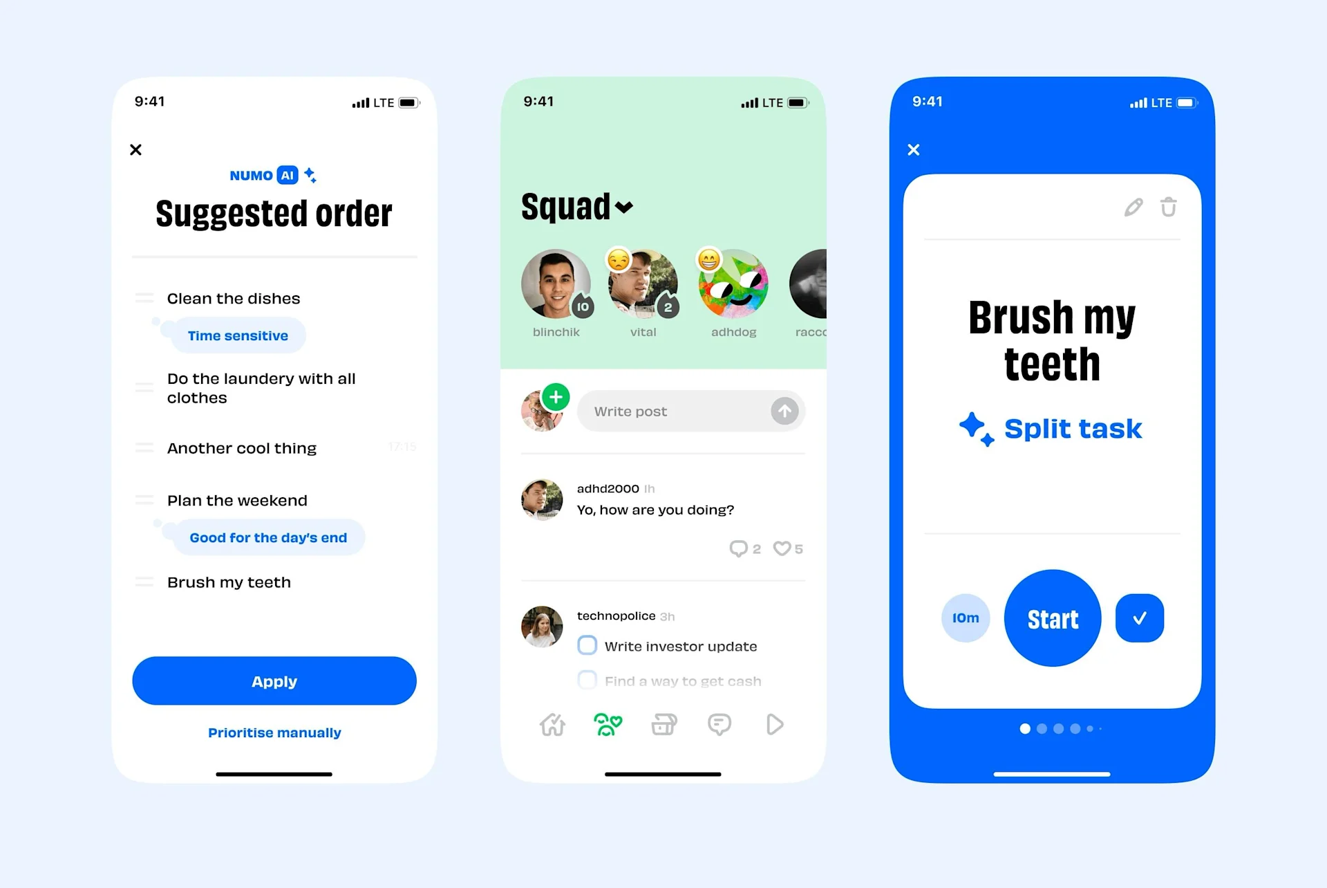 Numo ADHD App - Home