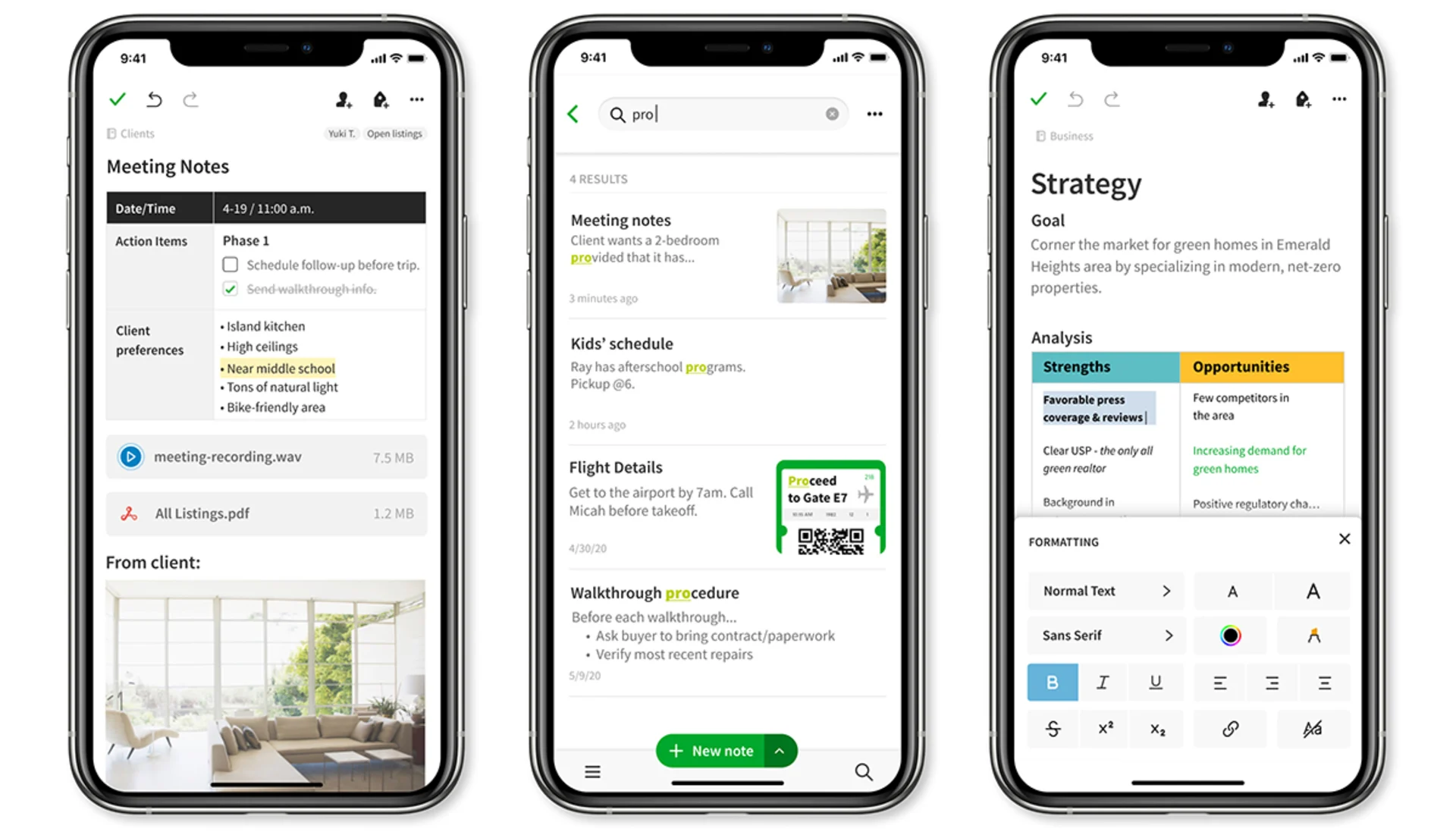 Evernote App Screens, Evernote on iOS