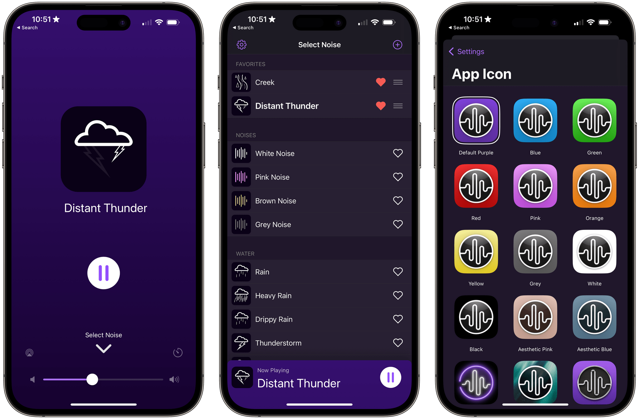 Dark Noise thunder soundscapes for focus and sleep sounds.
