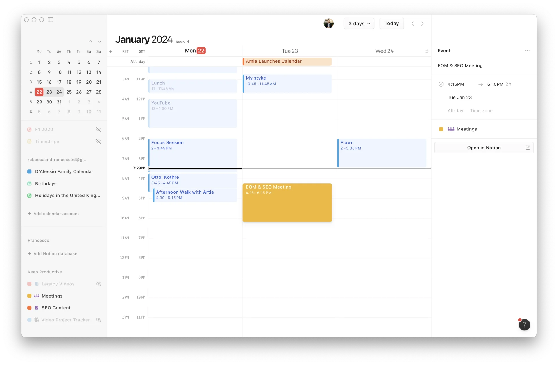 Notion Calendar and Notion Databases, Working Together