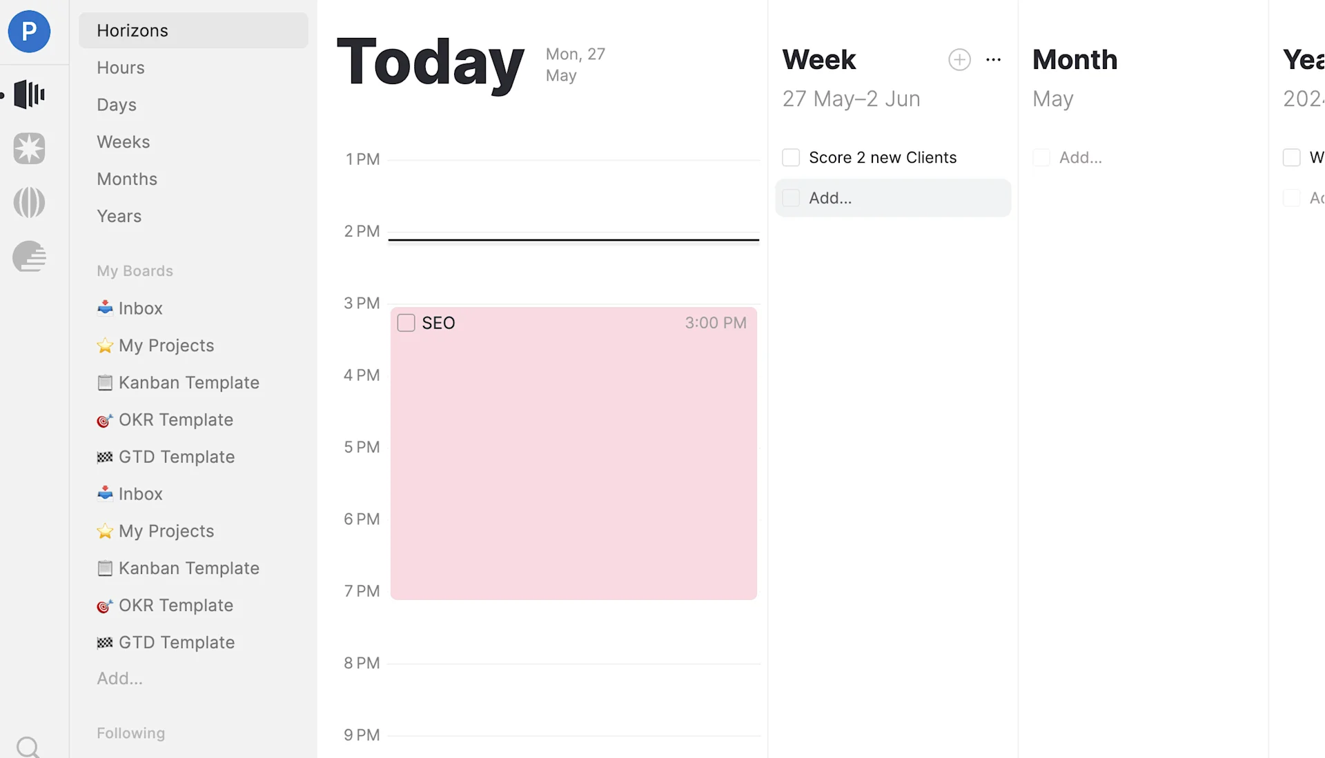 Timestripe Today View