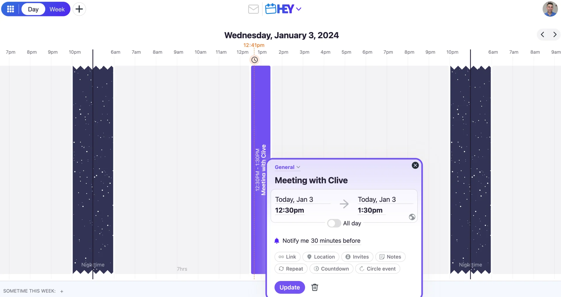 Meeting in HEY Calendar, Event Added