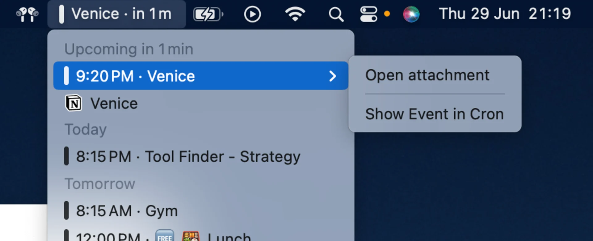Event Notifications, Notion Cron Event Attachments