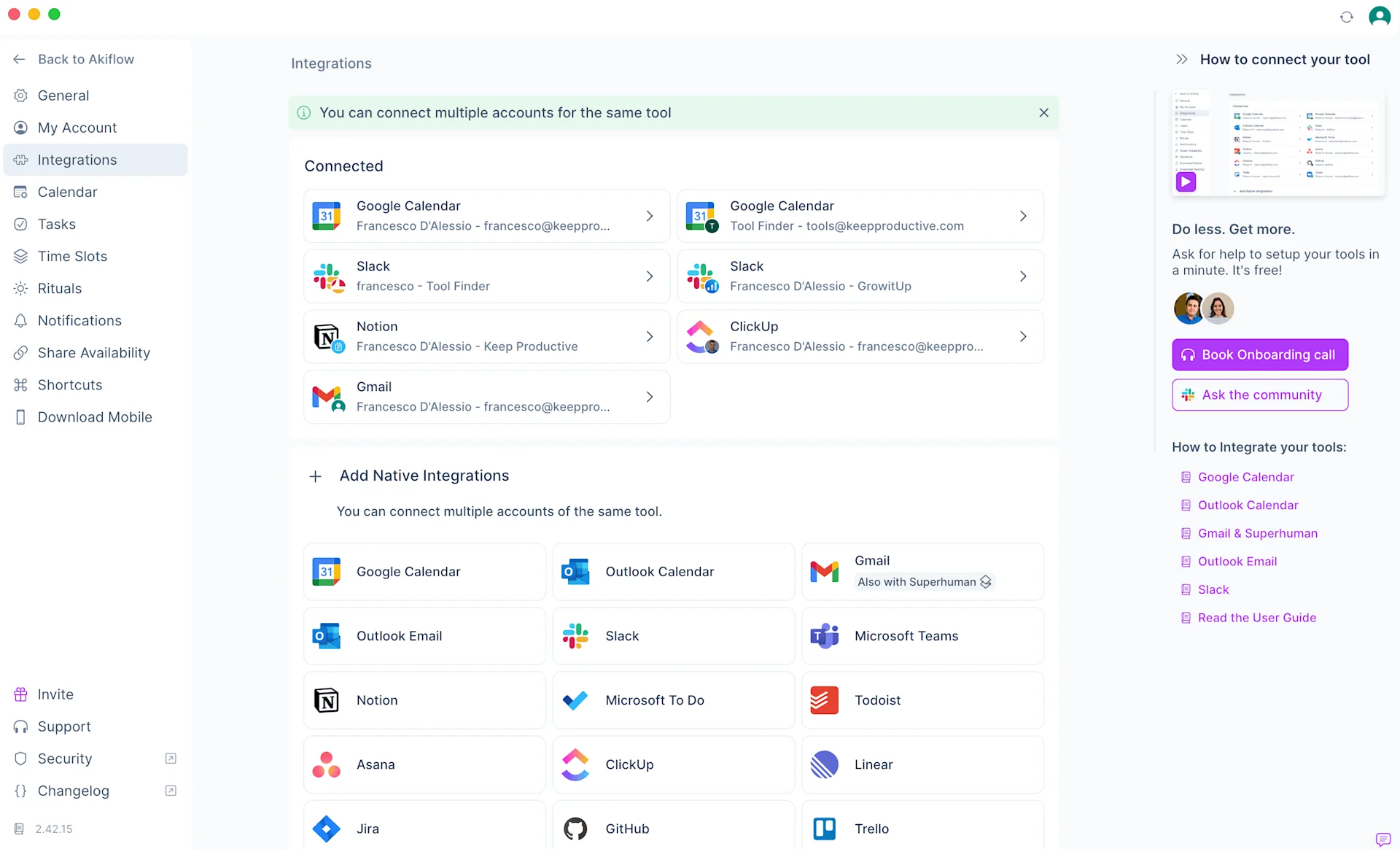 Akiflow Integrations, Task Consolidation