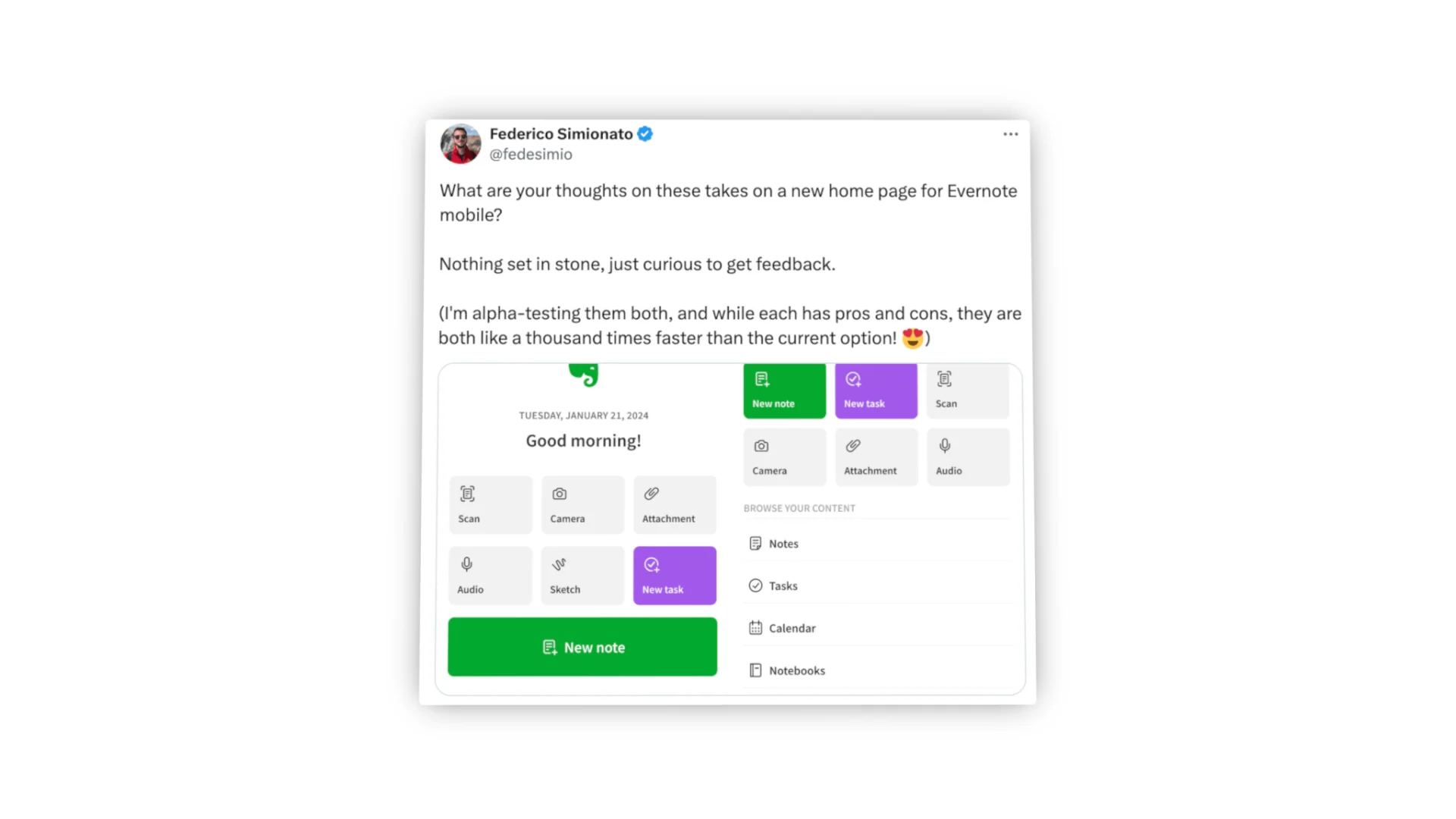 New Evernote Mobile