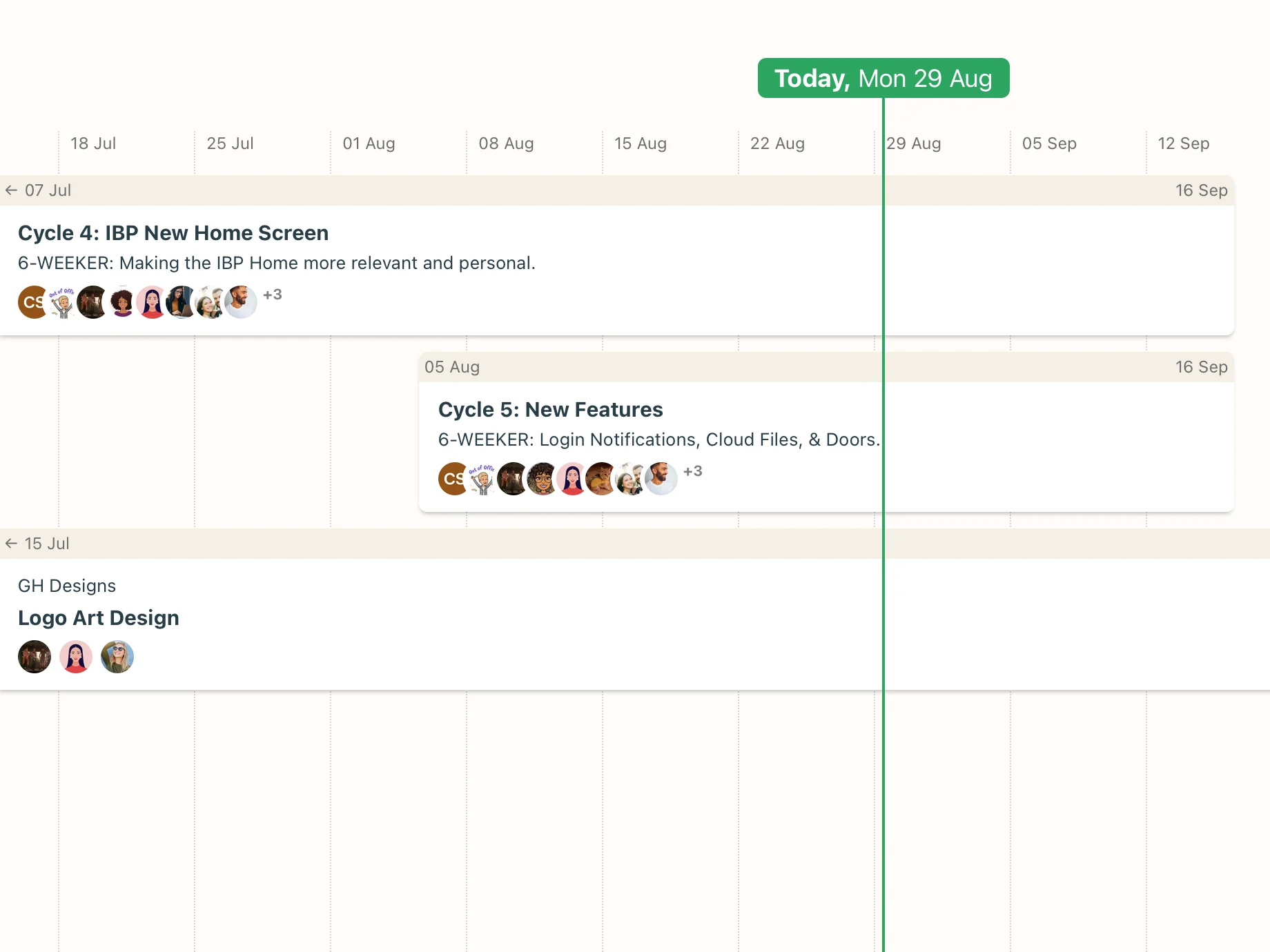 Basecamp Lineup, Timeline Feature