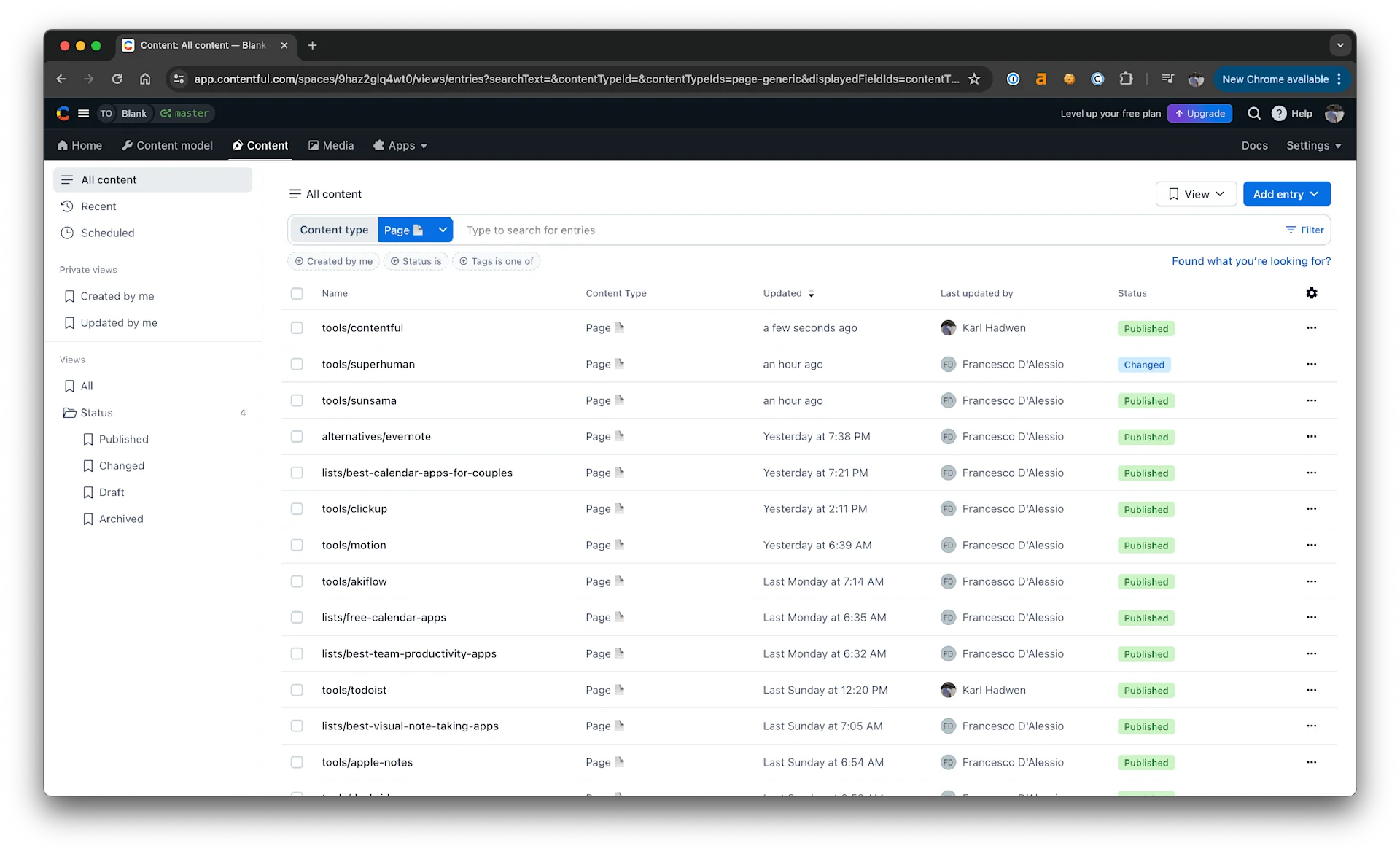Contentful UI