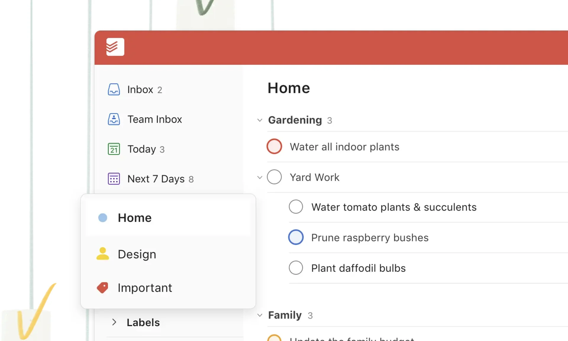 Todoist - Managing Projects, Home Management