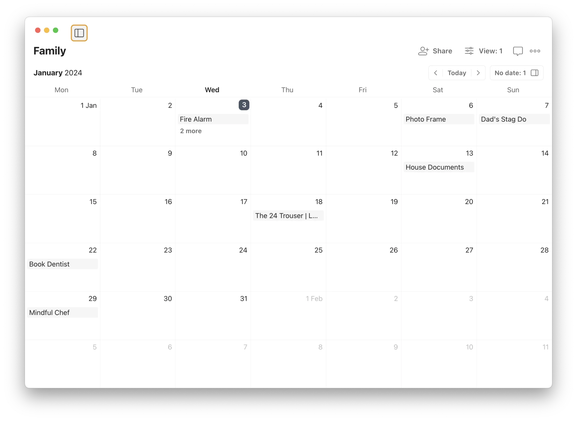 Calendar Mode, Todoist Projects