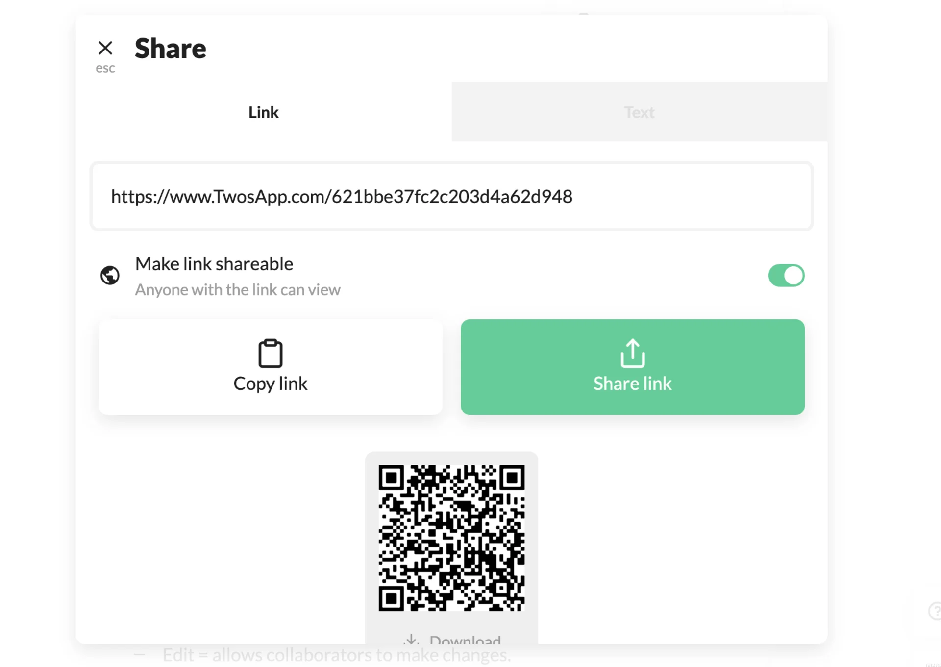 Collaborate and share with Twos app.