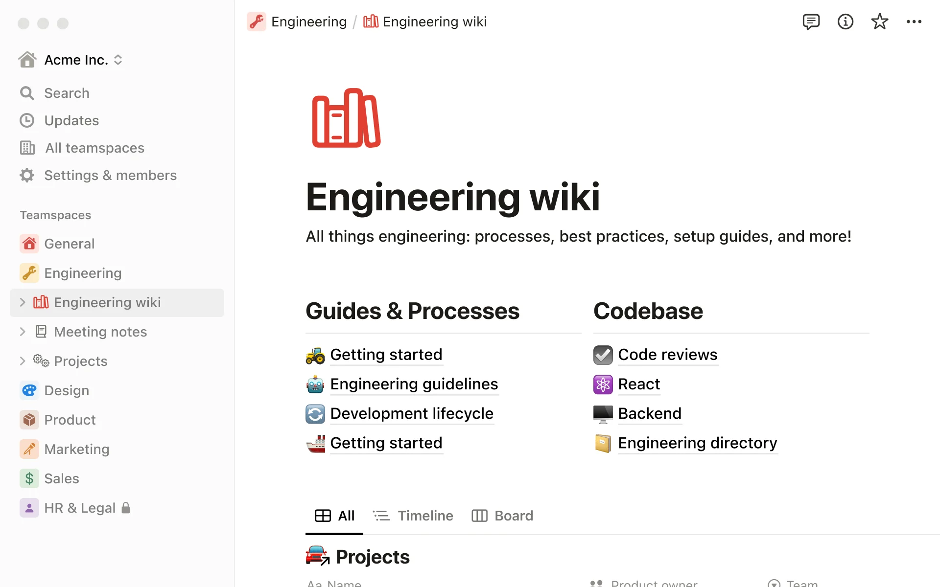 App for No Code, Notion, Engineering Wiki, Workspace, For Teams Notion