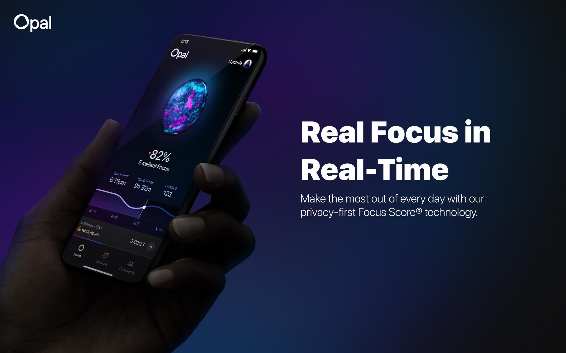 Opal is a real-time focus application to monitor screen and focus periods.