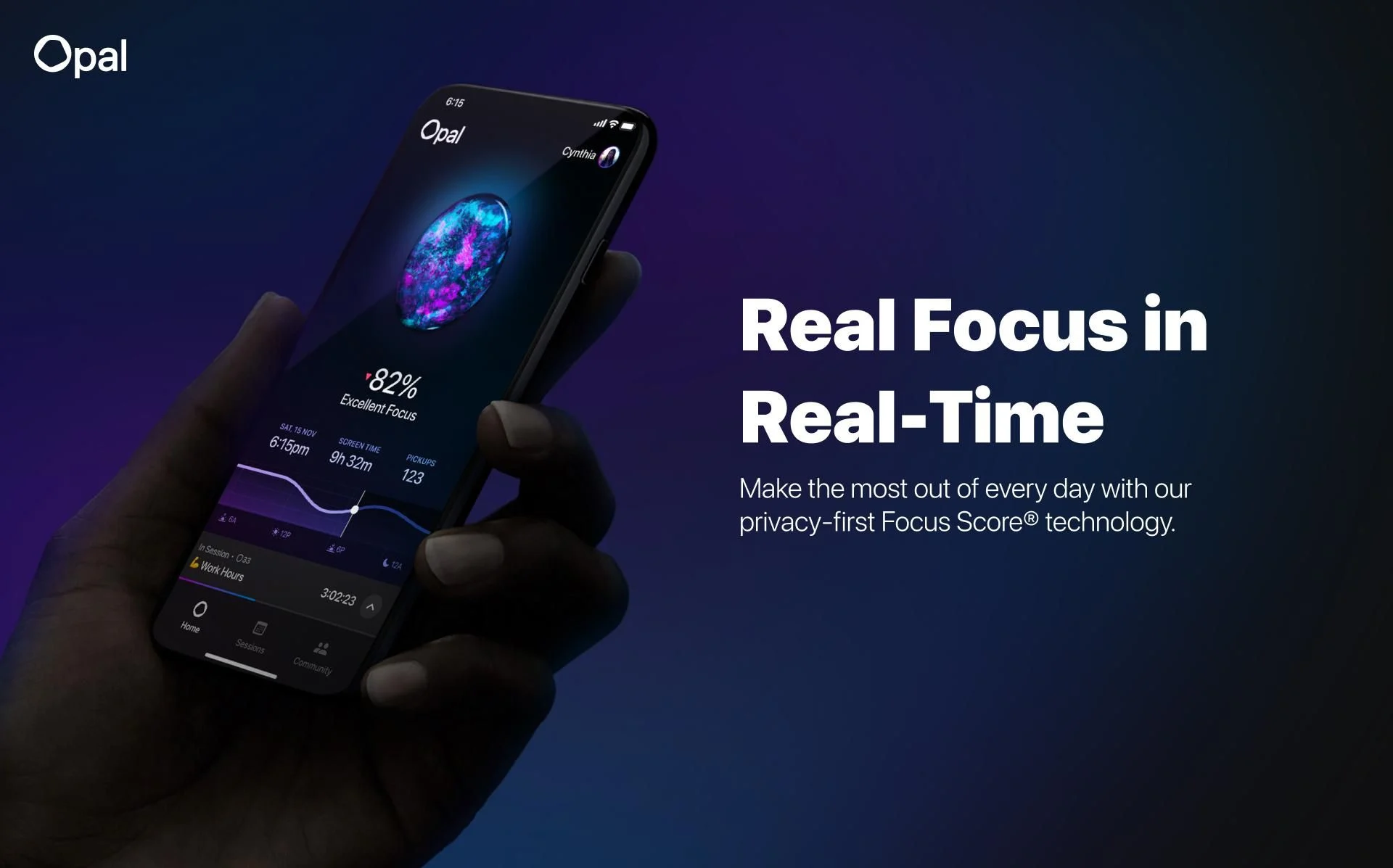 Opal is a real-time focus application to monitor screen and focus periods.