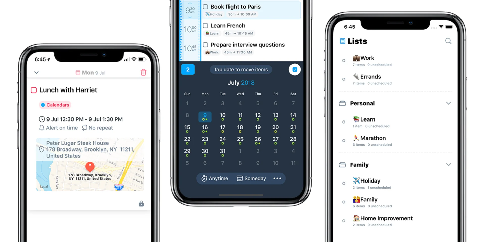Sorted 3 on iPhone, Showing Lists and Tasks