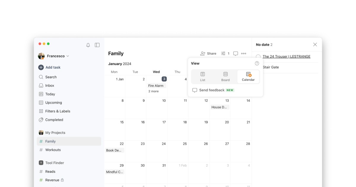 Todoist Unveils Project Calendar Exciting Week Mode Ahead