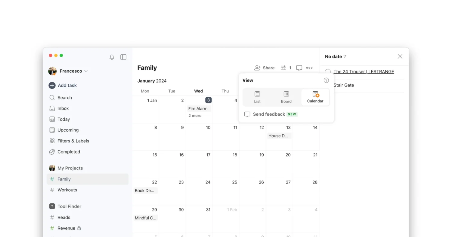Todoist Project Calendar is here