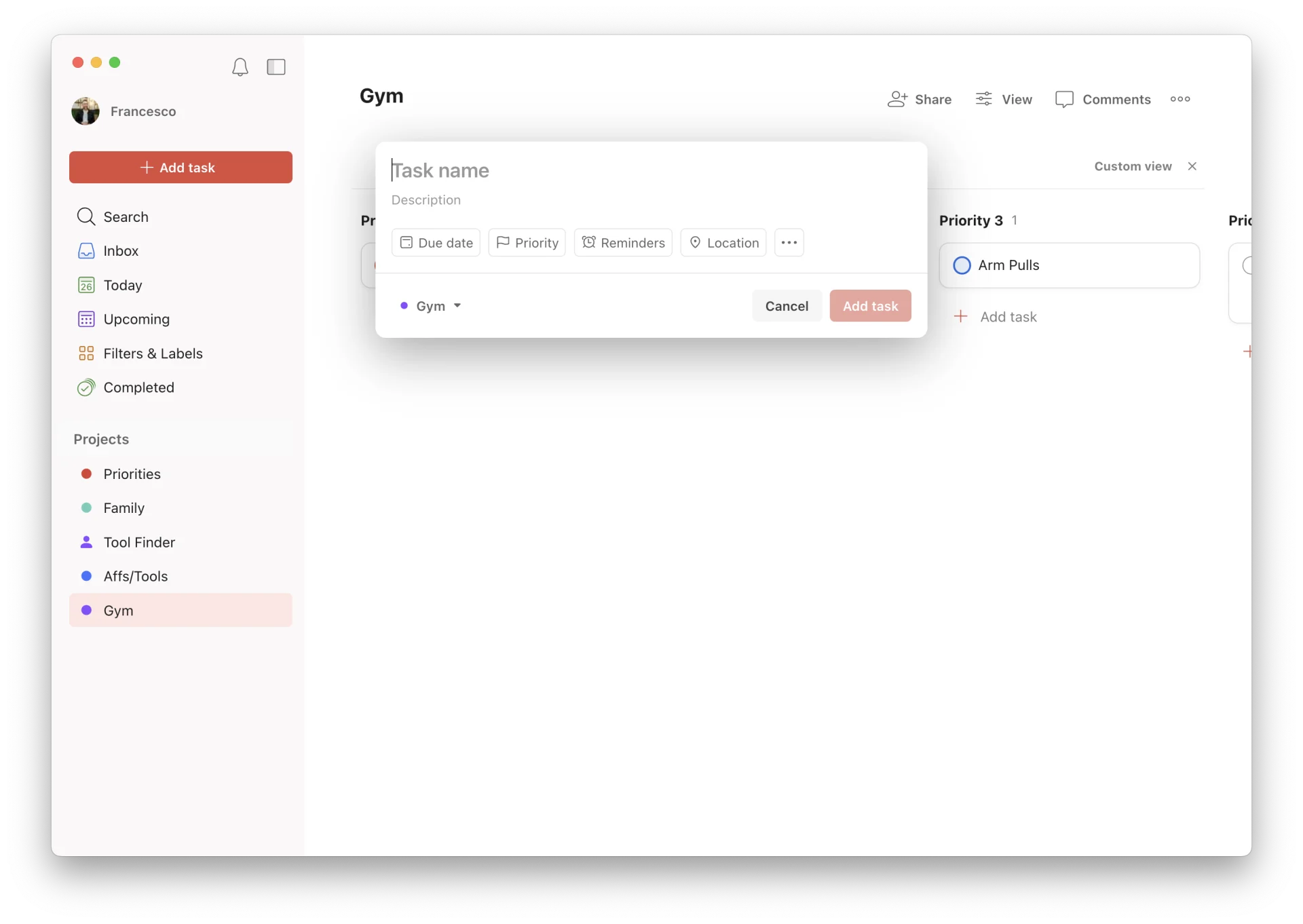 Capturing Tasks in Todoist with Command Bar