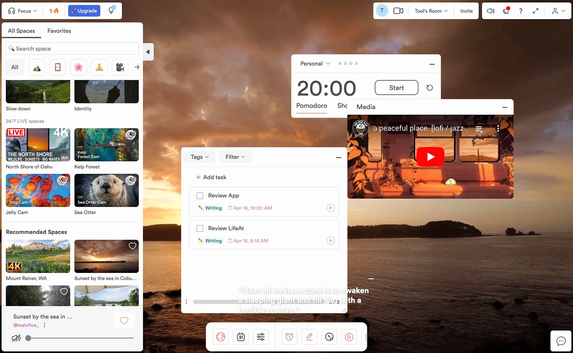 LifeAt Planner, Spaces