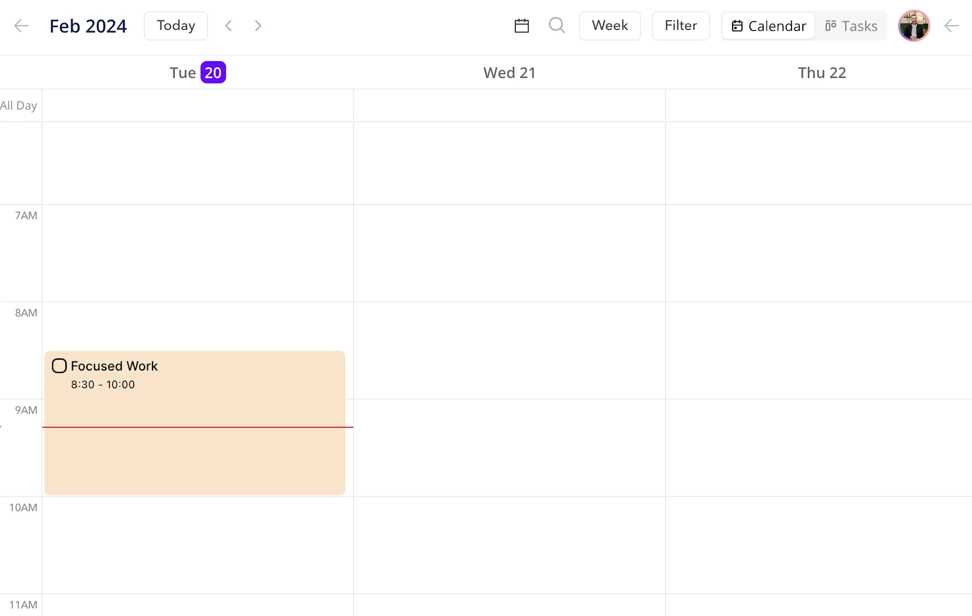 Ellie Planner Calendar View