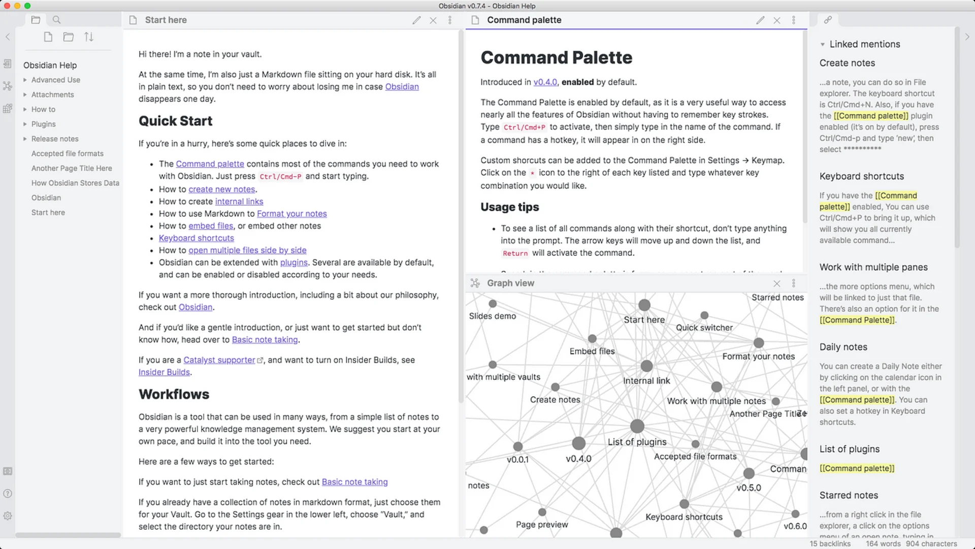 Note-Taking App, Obsidian, with Note Graph