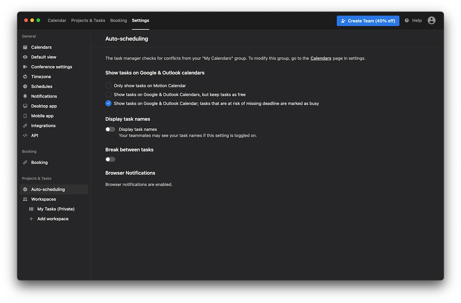 Settings Page in Motion, Auto-Scheduling