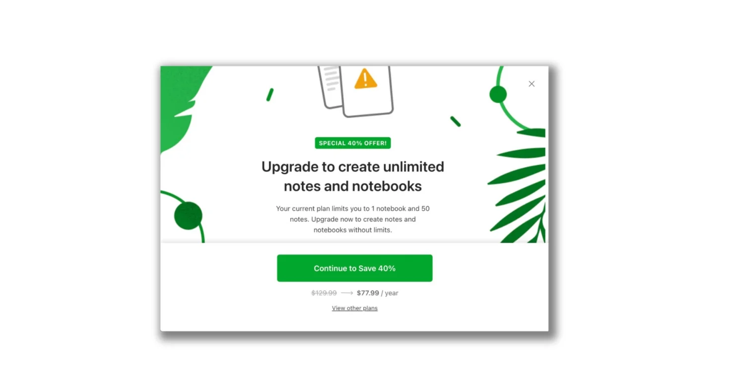 Evernote Free Pricing Plans Test