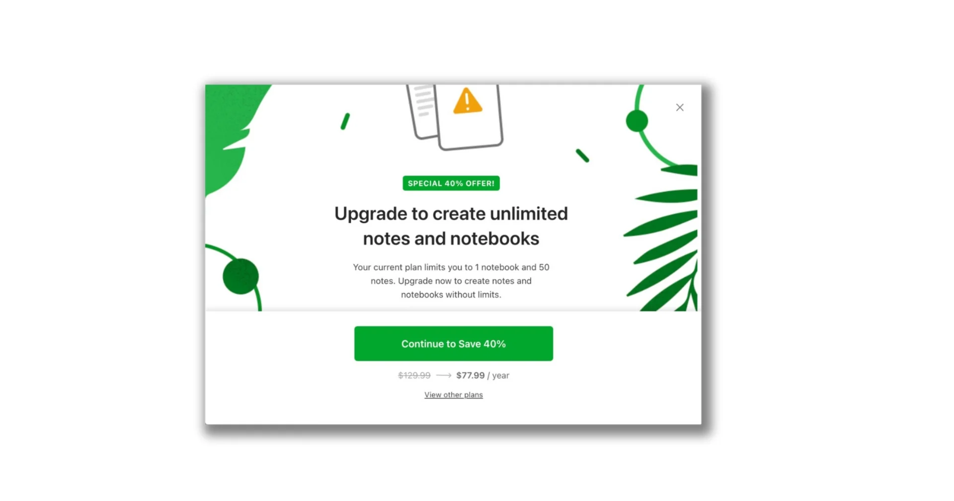 Evernote Free Pricing Test