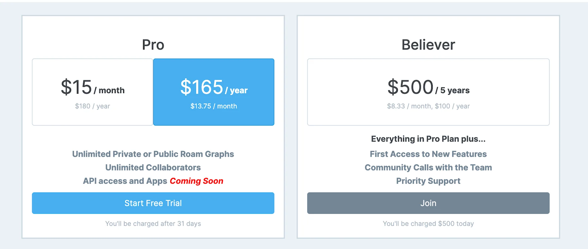 How much does Roam cost per month?