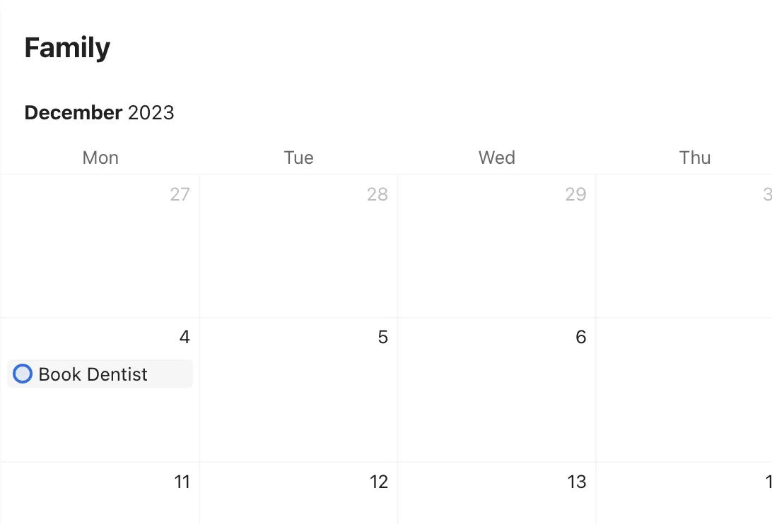 Todoist Calendar Switching Months