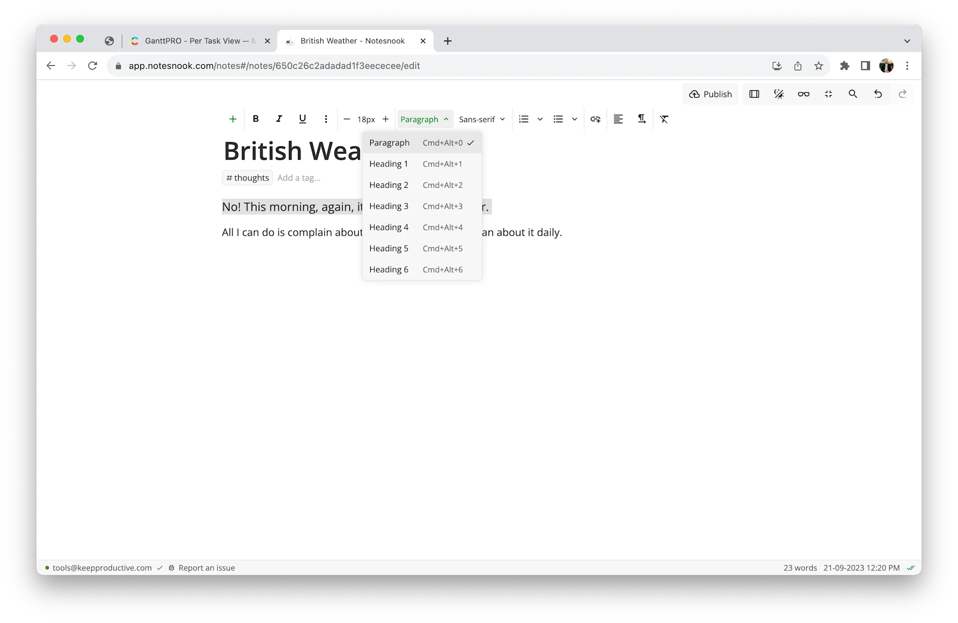 Notesnook Text Formatting - Managing Notes